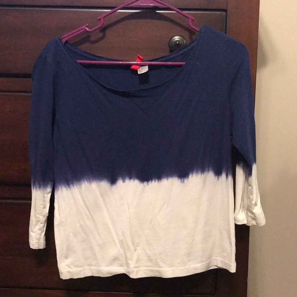Dip-dyed 3/4 quarter length sleeved shirt